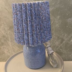 Room Essentials Blue Speckled Ceramic Table Lamp 25 Watt Max New